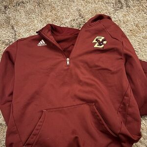 Adidas Men's Boston College Burgundy Zip-Up Sweater